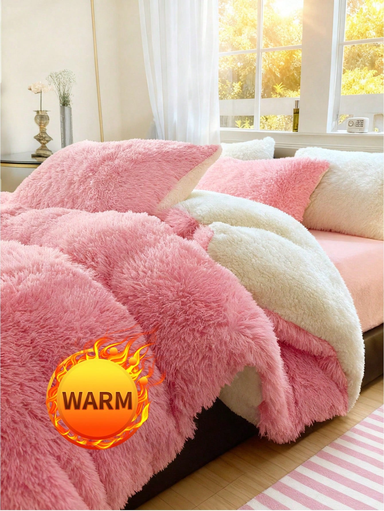 2/3pcs Faux Mink Duvet Cover Set